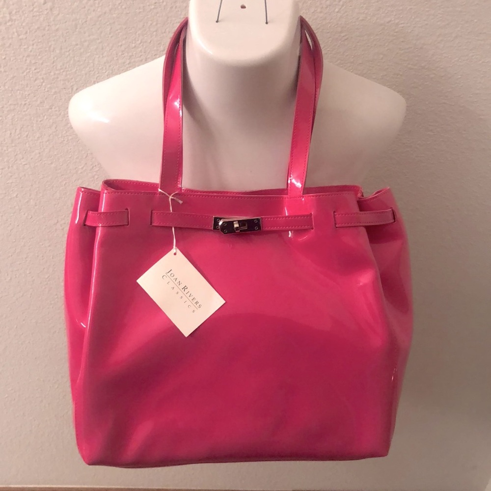 Joan Rivers Pink Large Shiny Purse